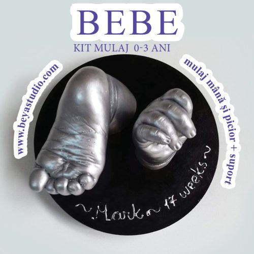Kit mulaj bebelusi si copii amprenta 3d manuta si piciorus